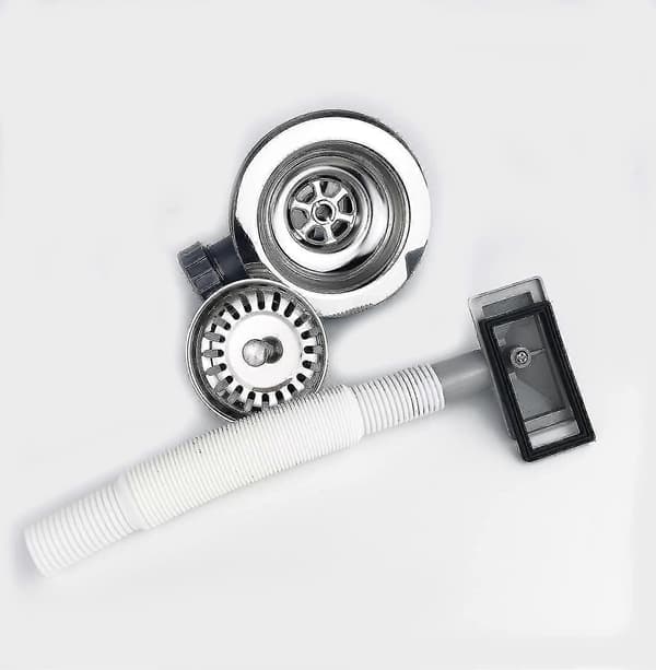Sink 114mm Drop Basket Strainer and Rectangular Overflow, Stainless Steel Sink Basket Strainer Ft