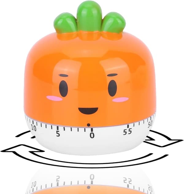 Kitchen Timer, 60 Minute Egg Timer, Cute Cartoon Carrot Kitchen Timer, Mechanical Kitchen Timer, Manual Kitchen Timer, Kitchen