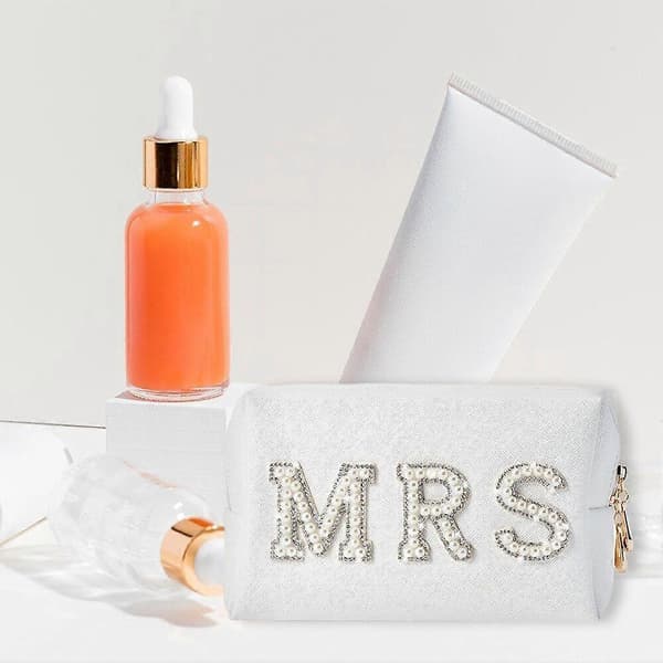 Kosmetisk Taske Bryllup Perle Rhinestone Bling Makeuptaske Po