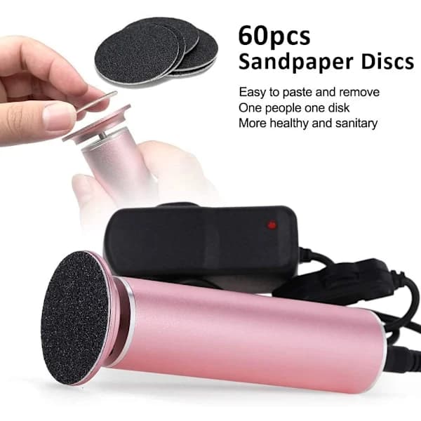 Electric Callus Remover with 60 Sandpaper Discs, Adjustable Speed Foot File Pedicure Tool