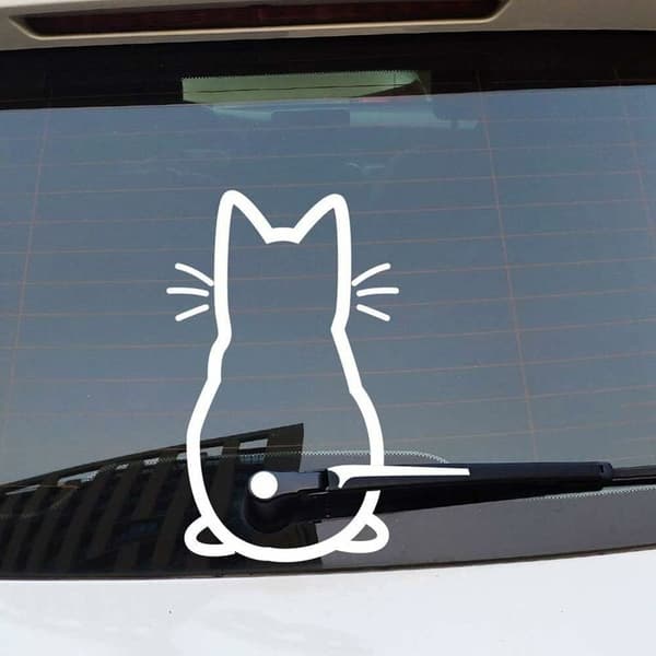 Søt Kitty Kattebil-dekorasjon BAnimal Katteveggkunst