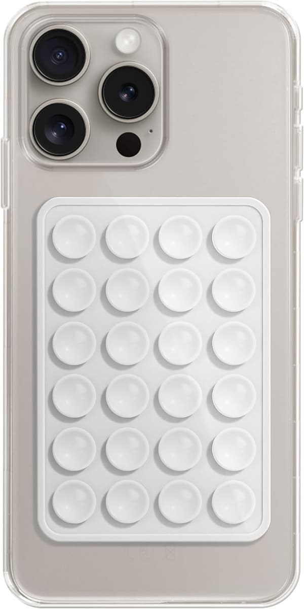 Silicone Cell Phone Mount with Adhesive, Suction Cup Phone Case Mount for iPhone and Android, Hands-Free Cell Phone Grip with Adhesive
