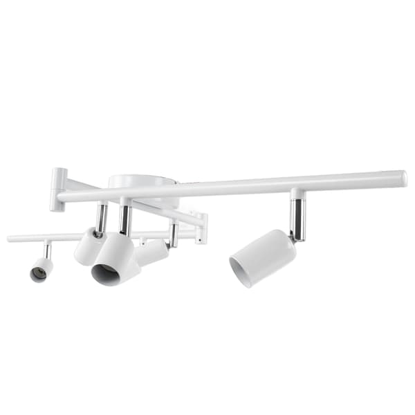 Skinnesystem Roterbart Lampehode 6-veis Takspotlight GU10 Sokkel 85-265V Hvit