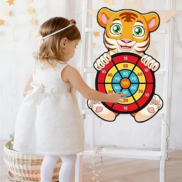 12 st Tiger Sticky Ball Toss Game Set med bräda söt tiger-FX-