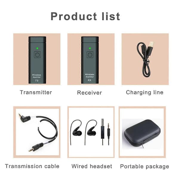 UHF Trådløst In-Ear Monitorsystem Profesjonell Digital Lydscene Kringkasting Lydkort Utendørs Sender Mottaker