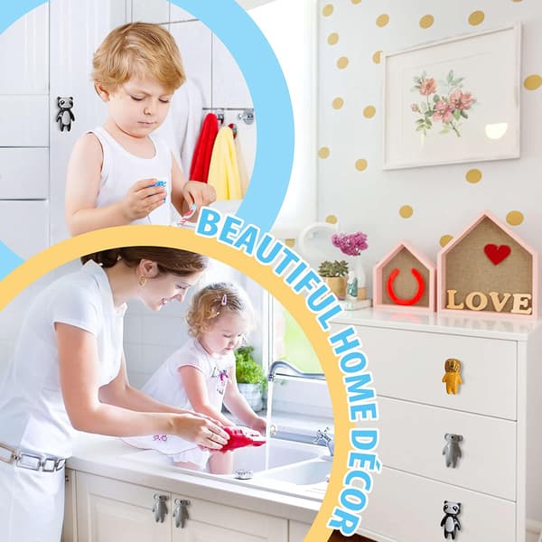 Cute Animal Ceramic Drawer Knobs - Kids Drawer Knobs and Handles, Lovely Decorative Furniture Handle, Cabinet Knobs with Screws 5 Pcs