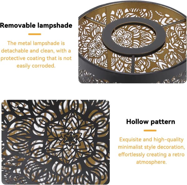 Metallic lampshade cylindrical round lampshade floral table lamp floor lamp shade 12x12x20 cm
