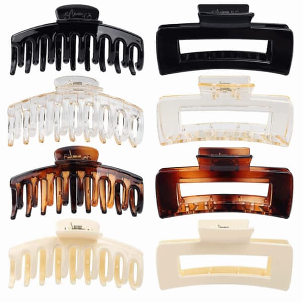 Glossy - 8 kpl suuria hiusklipsejä, luistamattomat hiusklipsit, kynsiklipsit