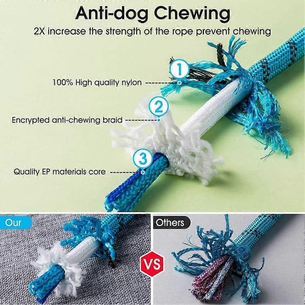 5 FT Strong Dog Leash with Comfortable Padded Handle and Highly Reflective Threads for Medium and Large Dogs (5-FT, Blue)