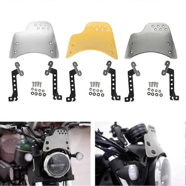 Motorcycle Windshield Wind Deflector Screen Protector for Scrambler 400 800 (Yellow)