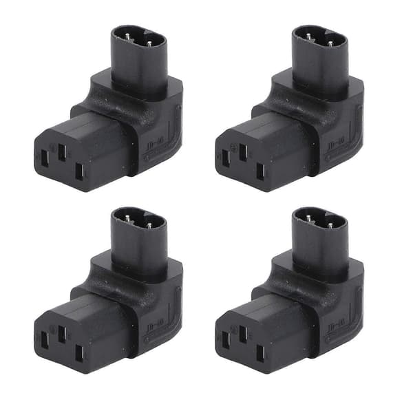 IEC320 C8 til C13 Strømadapter Han til Hun 90 Graders Strømstikadapter til Printer Scanner 4 stk. 250V