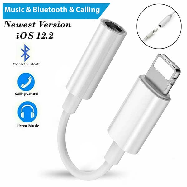 Lightning til hodetelefonkontaktadapter 3,5 mm hodetelefonadapterkontakt for iPhone 7