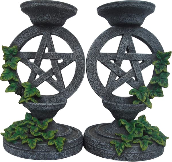 NEM5177 5,5 \" Grå Pentagram Lysestage
