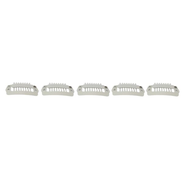 50 stk. Hårforlængerclips Sæt Rustfrit Stål DIY 8 Tænder Snapkam Parykclips Tilbehør 2,8 cm Beige