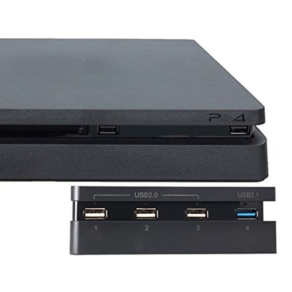 USB-hubb för PS4 Slim 4-portars USB-laddningsstationsadapter (1USB 3.0, 3USB 2.0) med