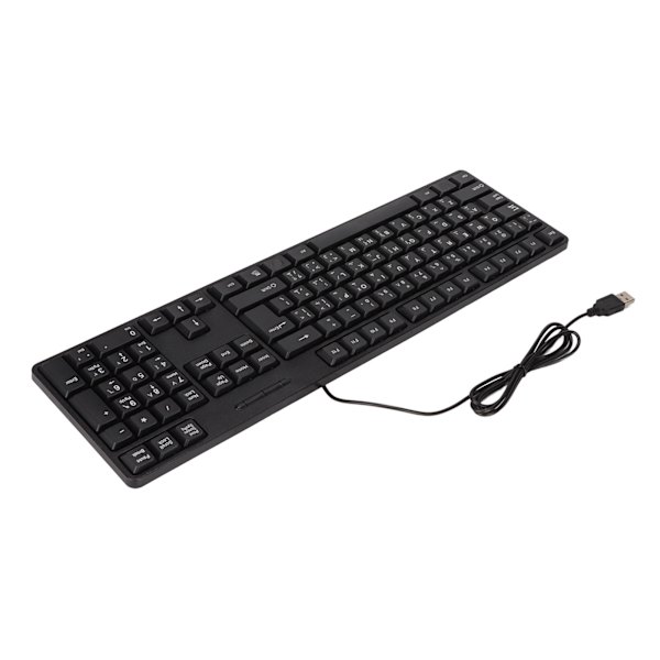 Arabic Keyboard 104 Keys USB Interface Wired Design Black ABS Material Office Keyboard for Desktops 0.5 0.5