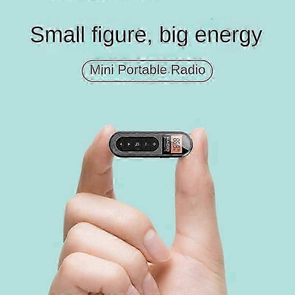 Mini bærbar FM-radio, multifunksjonell lommeradio for eldre utendørsaktiviteter