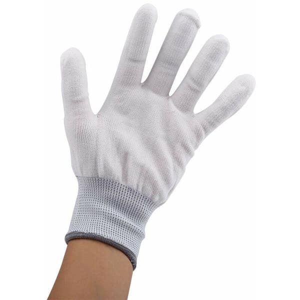 1 Pair Anti-Static Non-Slip PU Coated Finger Gloves (L)