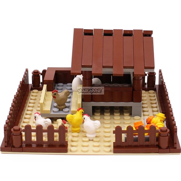 Chicken Coop Building Blocks Set 118 Pieces Toy Game,