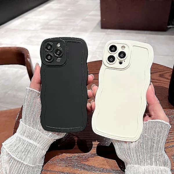 Sødt slik krøllet bølget telefoncover til iPhone 14 13 12 Pro Max Plus S... Pink til iPhone14 Plus