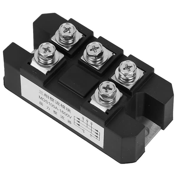 MDS-100A 1600V Bridge Rectifier, 5 Terminals 3-Phase Full-Wave Diode Module Bridge Rectifier for Three-Phase Rectification 34BRO