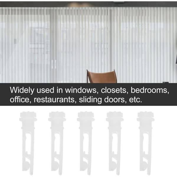 10-pack Vinyl Repair Clips for Vertical Blinds - For Repairing Vertical Window Blinds, Slats, Curtains - White