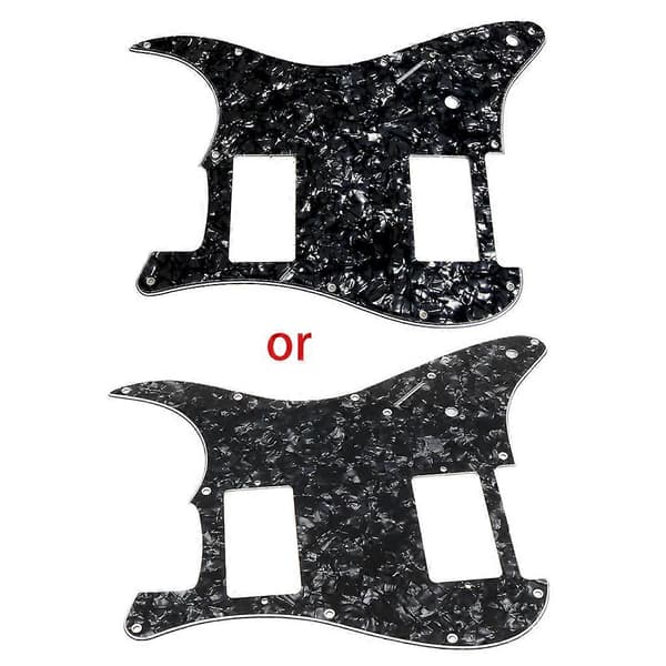3-lags sort pickguard til guitar, passer til Fender Strat 2 HH Humbucker