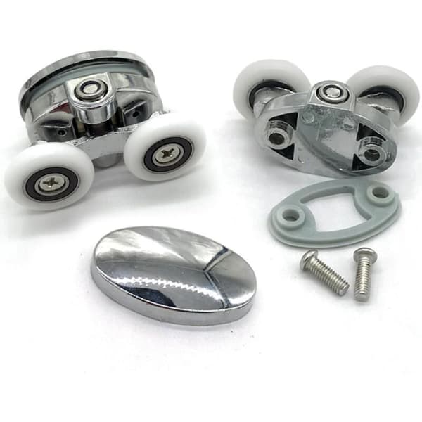 Dusjdørruller Sett med 4 doble hjul ovale 23 mm sommerfuglform