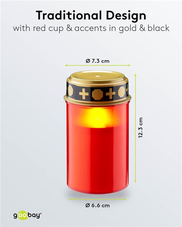 LED-gravlys med timer, rød