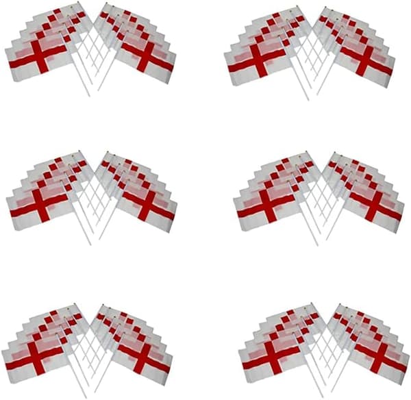 25-pakning St George England Håndviftende Stoffflagg England England