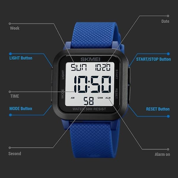 Skmei 1894 Square Sport Waterproof Watch 1894 DXGHC