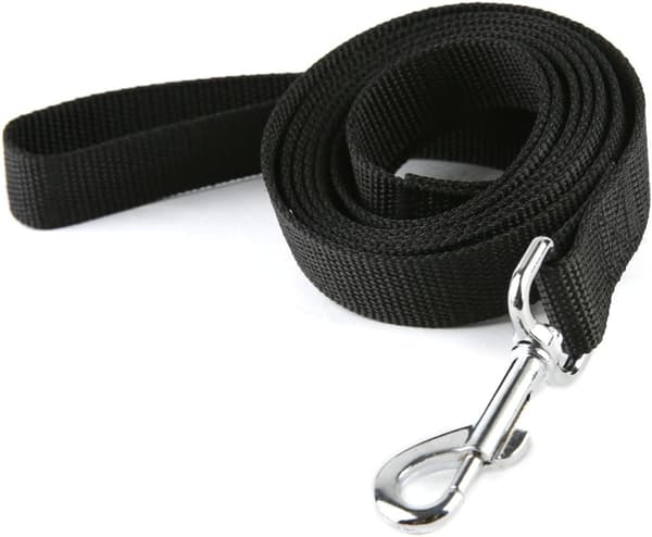 Nylon Dog Training Leash, 180 cm Long, 2.5 cm Wide, Suitable for Small and Medium Dogs (Black)