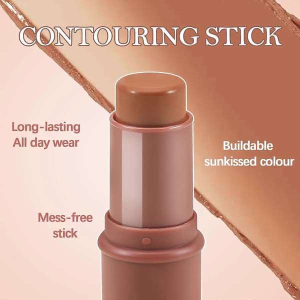 Cream Contour Stick med matt bronzer, umiddelbar skulpturering, langvarig byggbar dekning