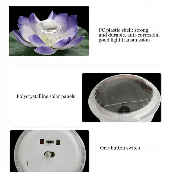 Flydende åkande RGB LED solcellelampe