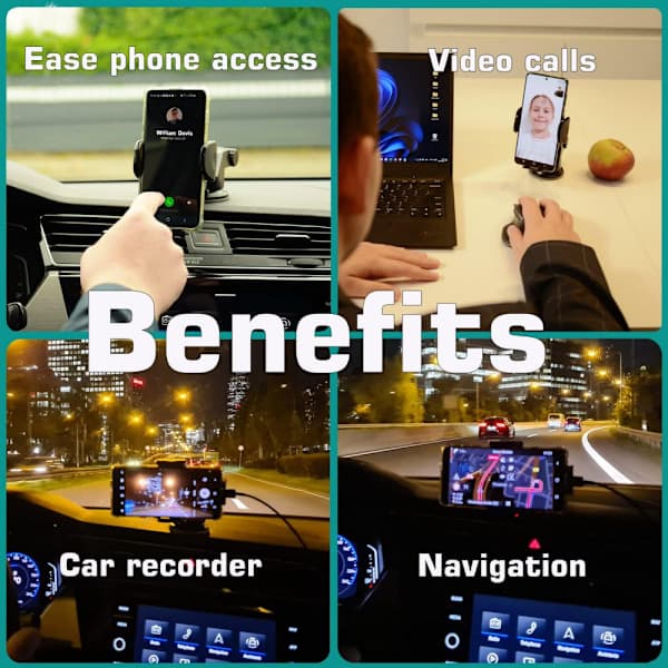 Universal biltelefonholder (B), Super sugekopp håndfri dashbordstativ, frontrute luftventil telefonholder bil, stativ
