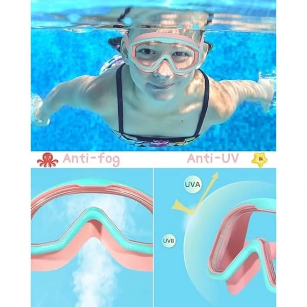 Simglasögon för barn 2-pack, Anti-dimma & UV-skydd för åldrarna 3-15
