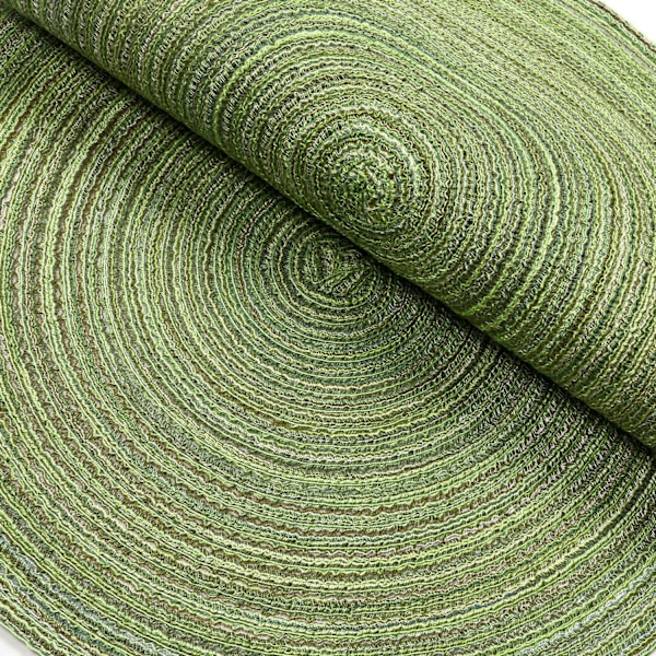 6 vihreän pyöreän tabletin setti, pestävät punotut puuvillatabletit, lämmönkestävät tabletit hääjuhliin, 11x11 cm