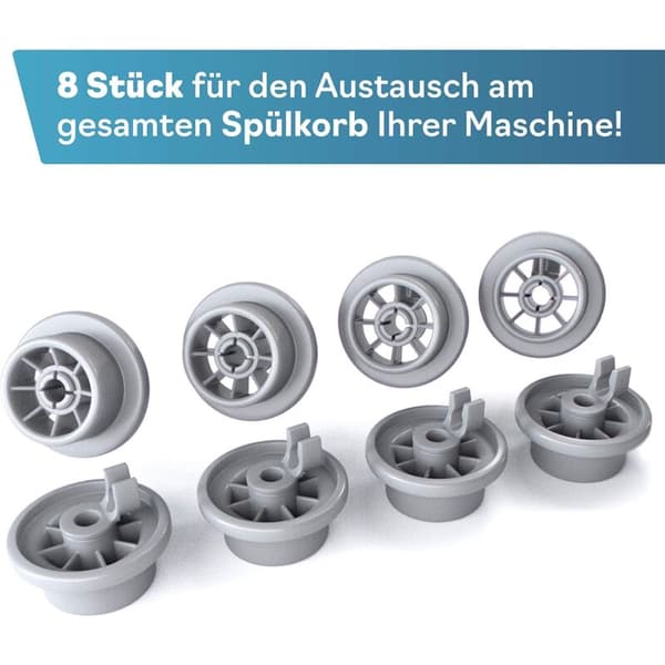 Dishwasher Basket Wheel Set - Dishwasher Wheels Compatible with Most Dishwashers - Dishwasher Basket Wheels (8 Pieces)