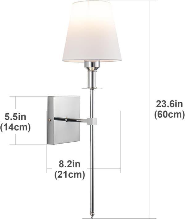 Vegglamper Sett 1 stk, Fastmontert vegglampe, for soverom bondegård sengelampe leselampe (Sølv)