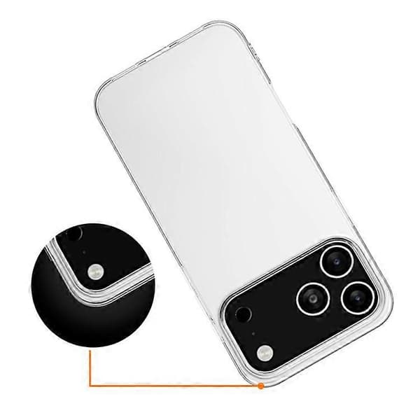 Kompatibelt deksel til iPhone 17 Pro Slim Fit Transparent Mykt TPU-deksel