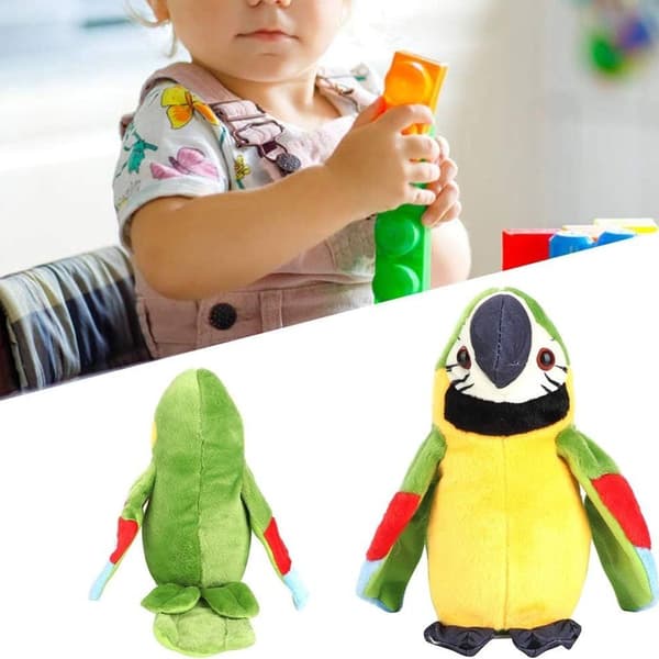 Puhuva papukaijalelu, interaktiivinen pehmolelu, vihreä KLB