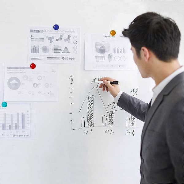 20 stk. små whiteboardpenne - sorte tørre whiteboardpenne med viskelæder spids whiteboardpen til børn (sort)