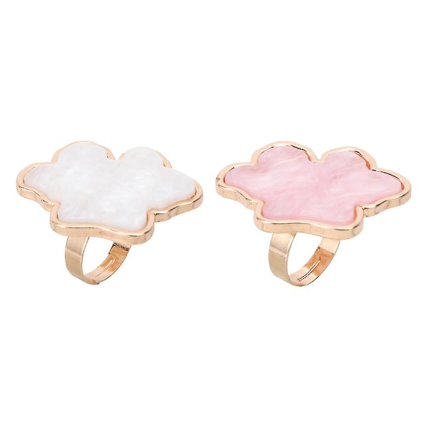 2 stk. Resin Neglekunst Ring Paletter Skjell Sky Finger Ring Plate Blandingspaletter