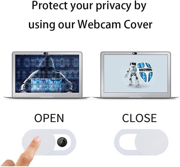 Webcam-deksel (hvit) [8 stk], ultratynt laptop-glidende webkamera DXGHC