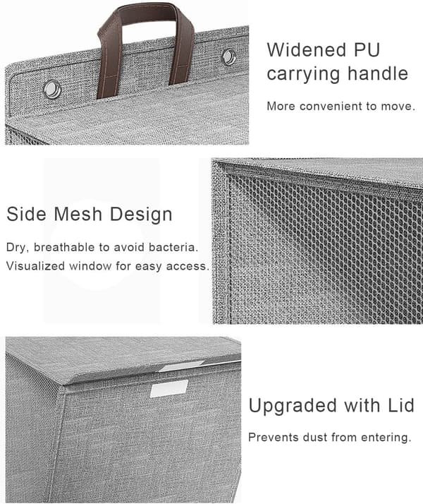 Hanging Laundry Basket, Large Laundry Hamper with Handles, Installation-Free Dirty Clothes Hamper, Wall Mounted Bathroom Basket