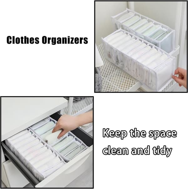 Storage box for socks and underwear, wardrobe storage, foldable drawer organizer, storage basket for underwear, socks, ties, white