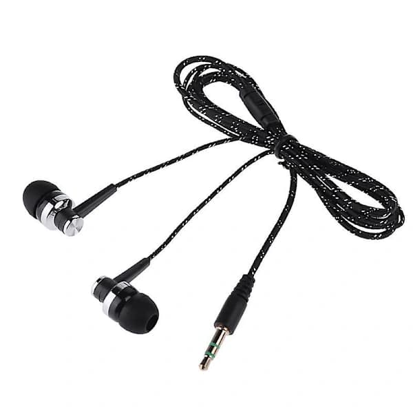 Snygga flätade stereohörlurar med in-ear-design, hörlurar utan mikrofon
