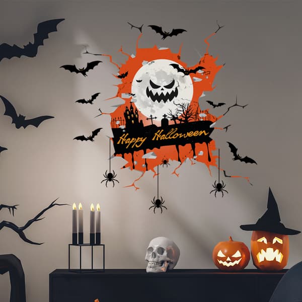#Skummel Halloween Veggdekorasjon 30 x 30 cm#