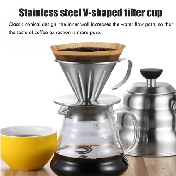 Stainless Steel Coffee Filter, Reusable Coffee Dripper, Coffee Filter Holder