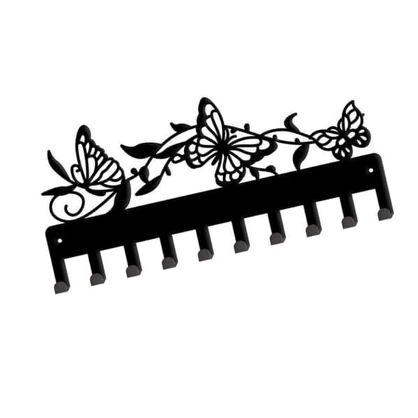 Iron Wall Hook for Keys and Coats – Wall-Mounted Key Holder for Hallway and Bedroom, Black, Space-Saving and Decorative